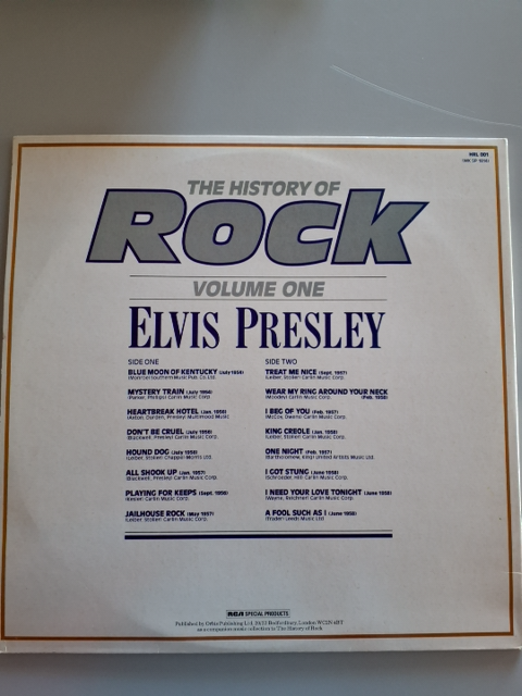 LP Elvis Presley The history of rock volumen one